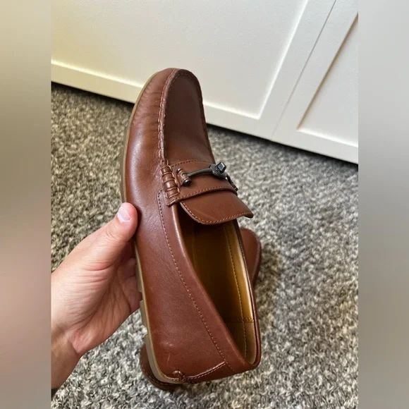 Coach Men’s Brown Dark Saddle Mott Driver Leather Loafers Shoes Size 7.5 - Picture 9 of 16